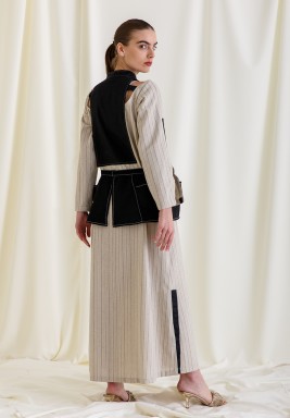 Beige & Black Onyx Dress