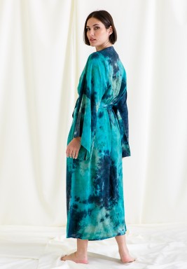 Turquoise Tie Dye Kimono