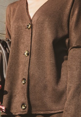 Brown Short Cardigan 