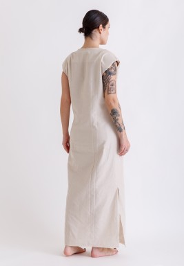 Ecru Padded Shoulder Dress