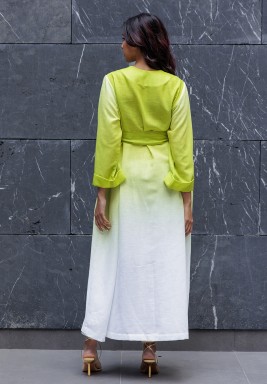 Yellow Ombre Wrap Dress