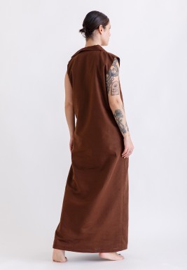 Brown Sleeveless Blazer Dress