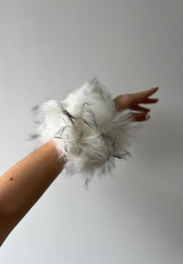 Faux Fur Cuffs - White