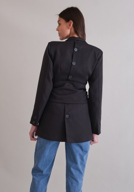 Black Sleeve Wrapped Blazer