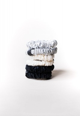 Moonlight Skinny Silk Scrunchies (Set of 6)