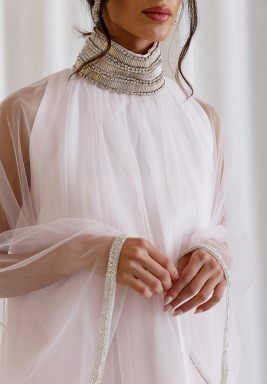 Pink Organza Choker Kaftan