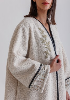 Off-White Embellished Teddy Bisht