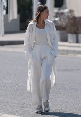 Off-White Linen Cargo Trousers 