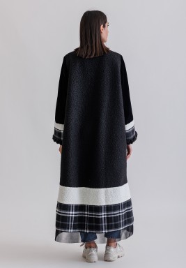 Black & White Teddy Bisht