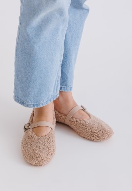 Beige Teddy Shoes 