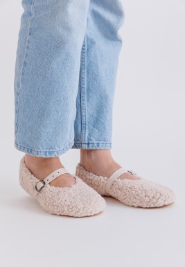 Blush Cream Teddy Shoes