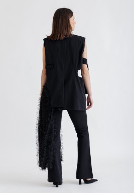 Black Irregular vest