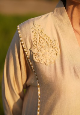 Beige Royal Embellished Kaftan