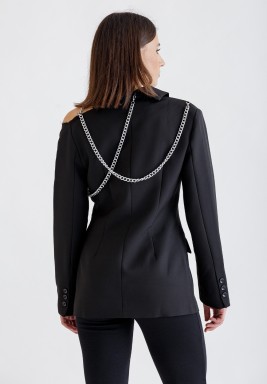 Black Chained Blazer 