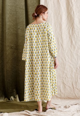 Yellow Floral Printed Dress