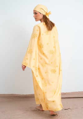 Yellow Cotton Dress with Headscarf