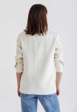 Beige Golden Buttons Blazer 