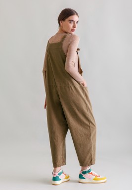 Camel Corduroy Jumpsuit