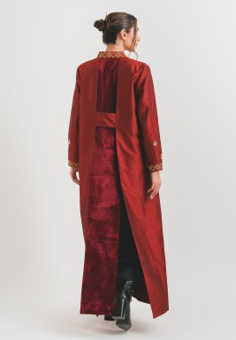Burgundy Snow Fall Trench
