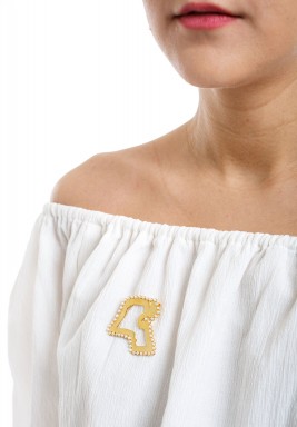 Gold Plated Kuwait Brooch
