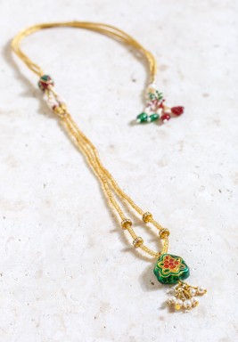 Yellow Beads Star Pendant Necklace