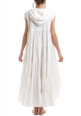 White Tiered Embroidered Dress