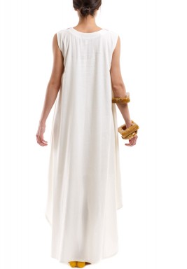 White Colorful Embroidery Dress