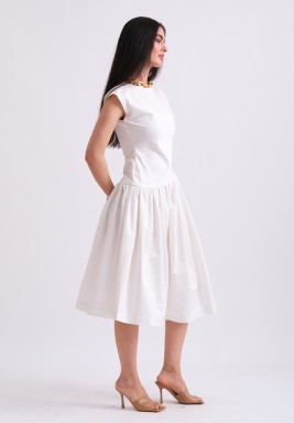 Drop Waist White Dress