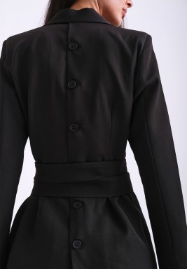 Black Double Belt Blazer
