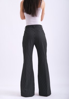 Black Striped Suit Pants