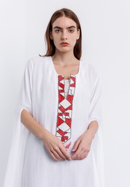 White Beaded Maxi Kaftan
