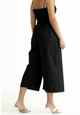 Black Tie Around Style Midi Trouser