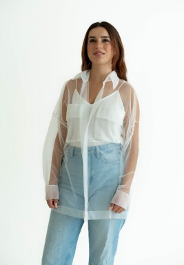 Tulle Cargo See Through Shirt 