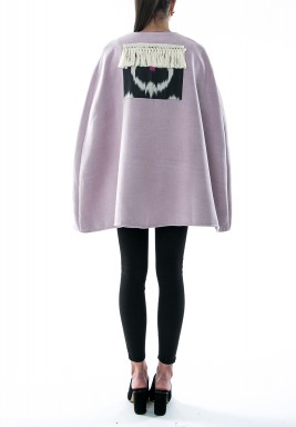Purple Wool Back Detailed Cape