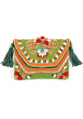 Papakōlea Beach Green Embellished Bag