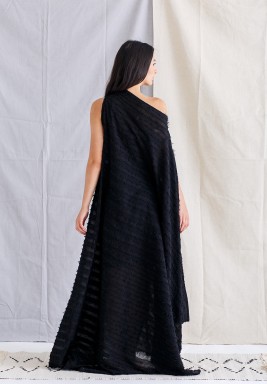 Black Striped Asymmetrical Dress