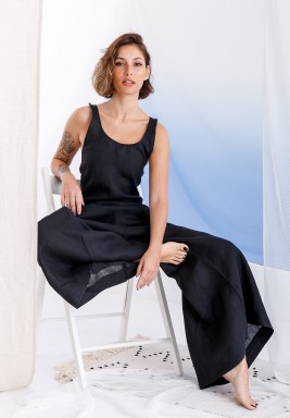 Black Linen Jumpsuit