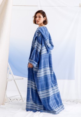 Blue Maxi Bisht 