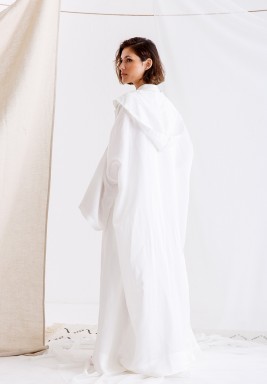 White Embroidered Ottoman with Bisht