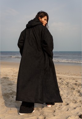 Black Maxi Bisht 