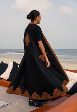 Black And Brown Sleeveless Vest