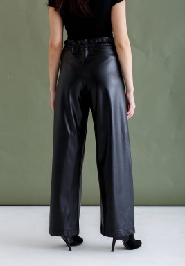 Black Faux Leather Trouser 