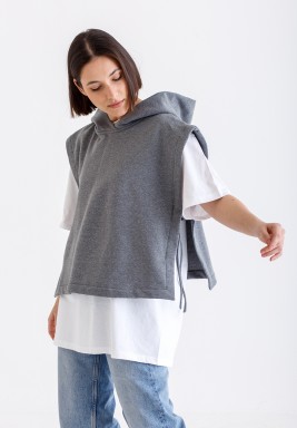 Grey Hooded Vest