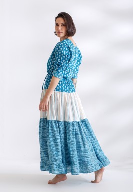 The Jules Printed Blue Kaftan