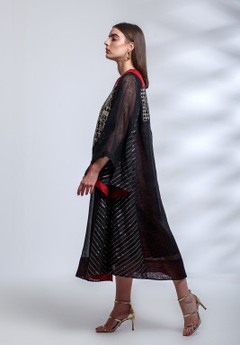 Amar Embroidered Black Kaftan