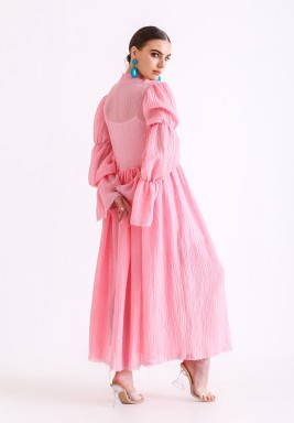 Pink XOXO Blue Embroidery Dress