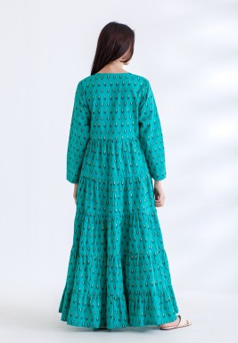 Green Printed Maxi Dress