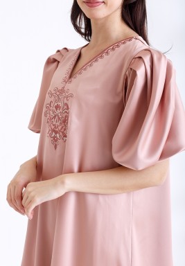 Pink Silk Embrodery kaftan