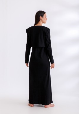Black Slip Dress With Mini Jacket 