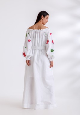 White-Colorful Floral Dress